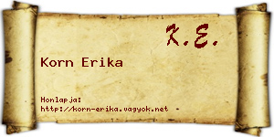 Korn Erika névjegykártya